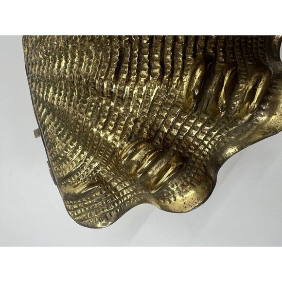 9" Vintage Large Hampton Brass Hinged Clam Shell MCM Decorative Box Keepsake Box - Picture 11 of 13